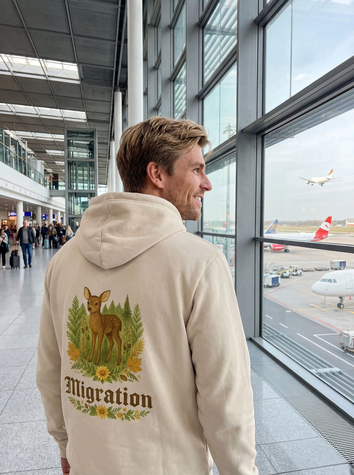 Rehmigration Hoodie hell Backprint