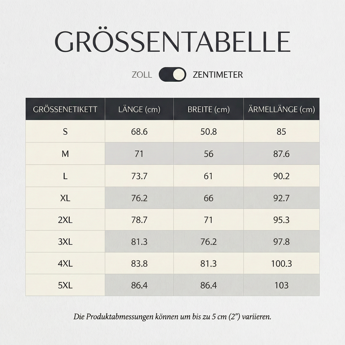 Größentabelle Rehmigration Herbstedition - Unisex-Pullover