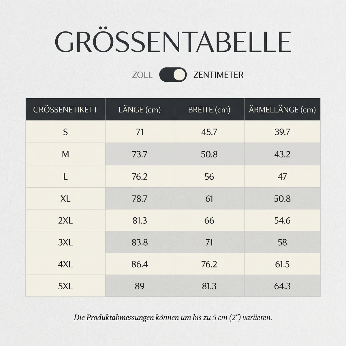 Größentabelle Staatsfeind No. 2 Classic - Unisex T-Shirt