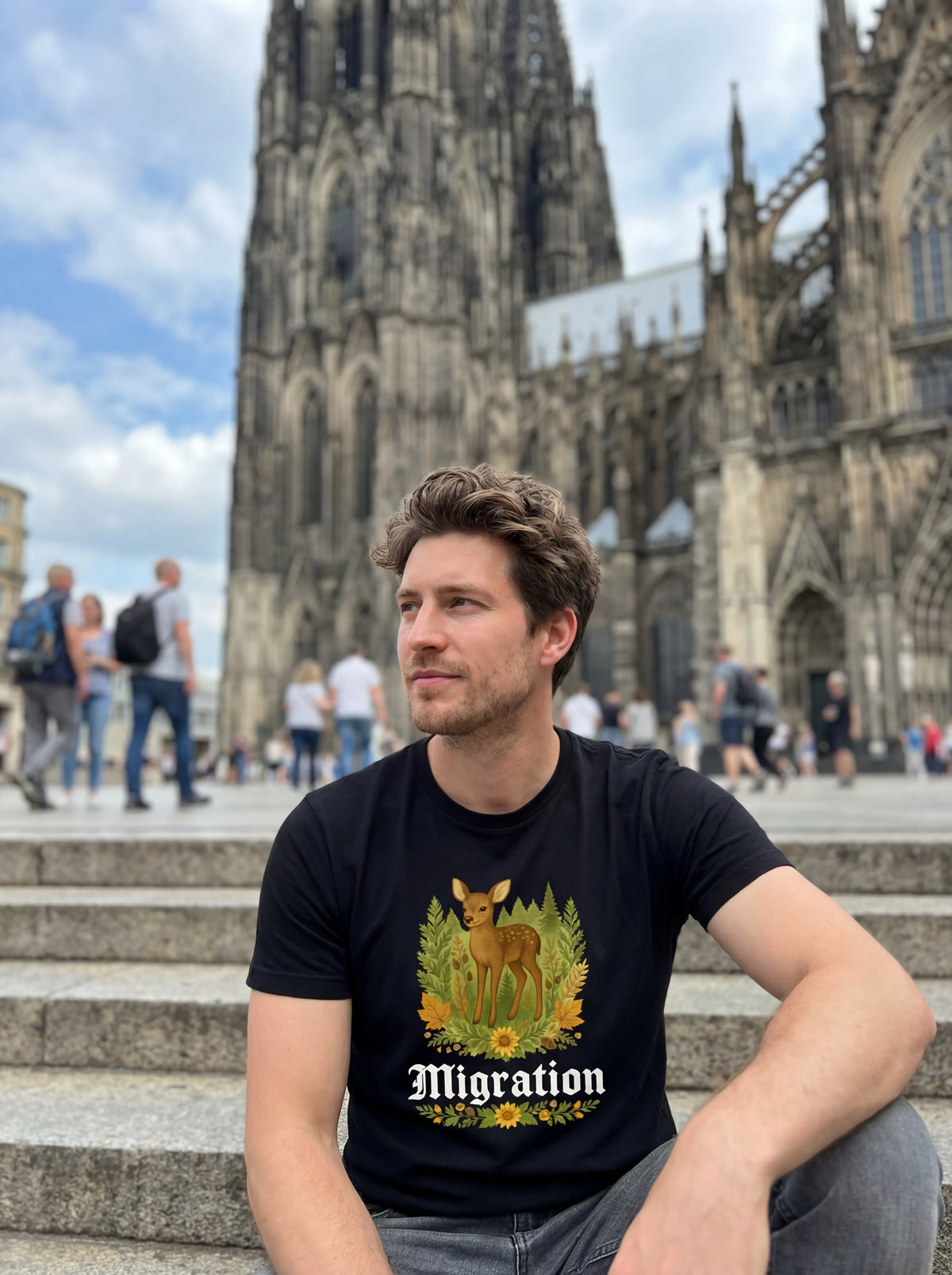 Binnerwear - Rehmigration dunkel Frontdruck - Unisex T-Shirt